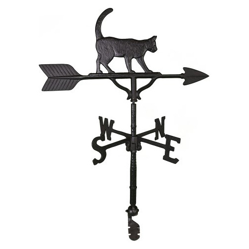 Veleta De 32 Pulgadas Adorno De Gato Satinado Negro