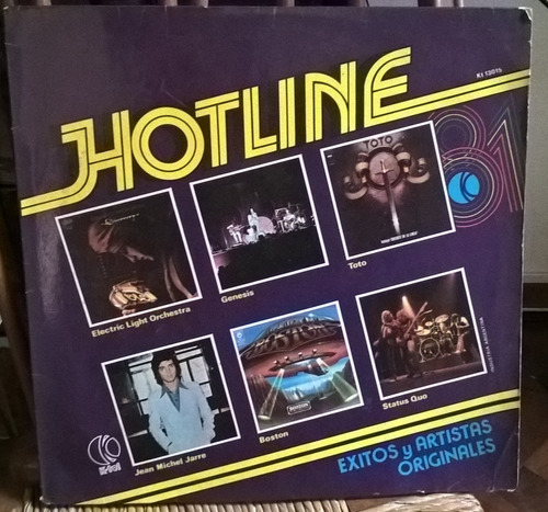 Genesis Elo Toto Jarre Boston Hot Line Lp Arg / Kktus