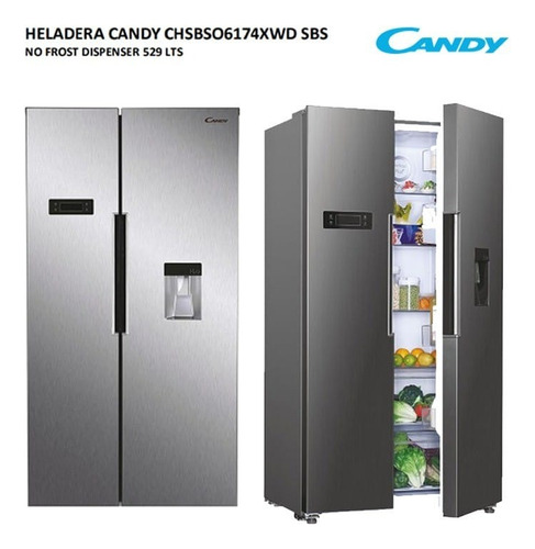 Heladera Candy 529l No Frost Dispenser 6174xwd 220v Inverter