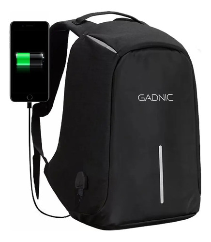 Mochila Antirrobo Lluvia Resistente Usb Notebook Reflectora