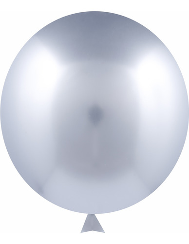 Balão Cromado Alumínio Prata N°5 Happy Day 25 Unidades