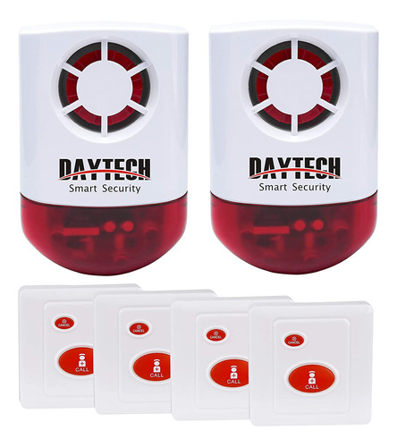 Daytech Sirena Estroboscopica Con Alarma De Panico, Alarma D