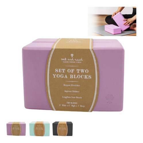 Par De Bloques De Yoga Pilates Espuma Ejercicio Fitness Color Rosa