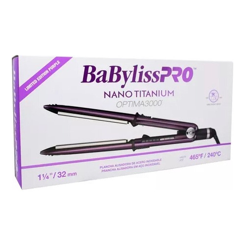 Imagen 5 de 10 de Babyliss Planchita Plancha Optima 3000 Purple Bivoltaje Pelo