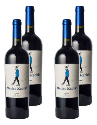 Kit 4 Vinhos Master Rabbit Syrah Tinto França 750ml