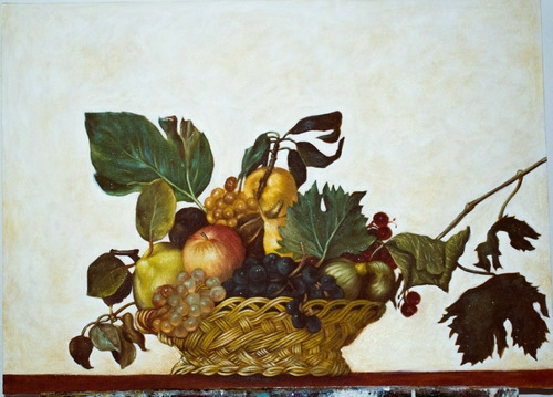 Pintura En Óleo Sobre Tela/ Cesta De Frutas/ Bodegón.