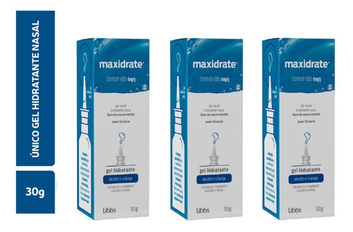 Maxidrate Gel Hidratante Spray 30g Kit 3 Unidades Cor Incolor