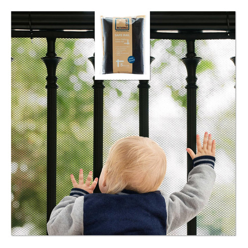 Red De Seguridad Para Barandillas, De 1,5 M X 0,9 M, Negro