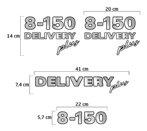 Imagem 6 de 6 de Kit Emblemas 8-150 Delivery Plus Volkswagen Adesivo Caminhão