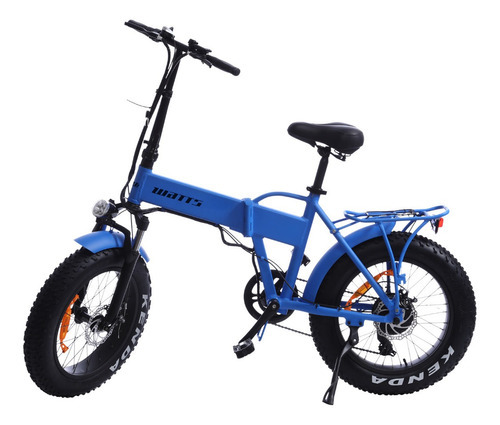 Bicicleta Elétrica Dobrável Watts Bw3 Azul 250w Até 25km/h