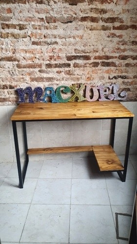 Imagen 2 de 4 de Mesa Escritorio Pc Moderno Industrial Gamer Hierro Y Madera
