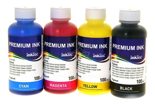 4 Tintas Inktec Para Epson Pigmentada -durabrite  Cmyk 400cc