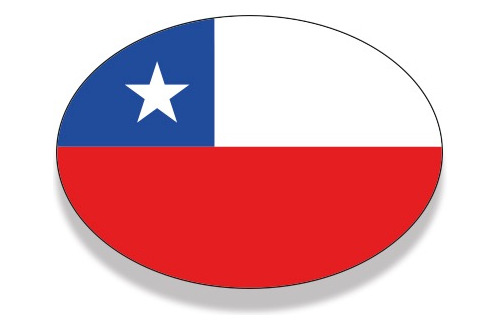 Sticker Adhesivo Bandera Chilena Ovalo 3 Unidades