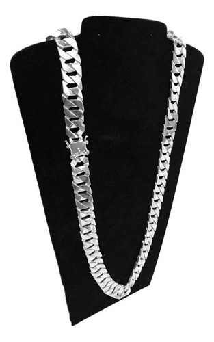 Cordão Corrente D Prata Grossa Fire Blade 15mm Largura 70cm Cor Prateado