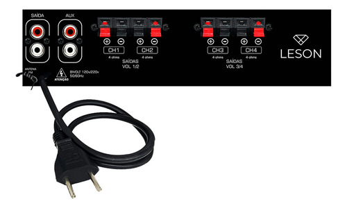 Módulo Amplificador Potência Para Caixa De Som Leson LS7600 PRO Cor Preto Potência De Saída Rms 120 W 127/220v