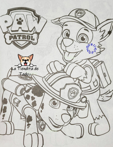 10 Libro Para Colorear Pow Patrol Tamaño Carta 16 Paginas :)