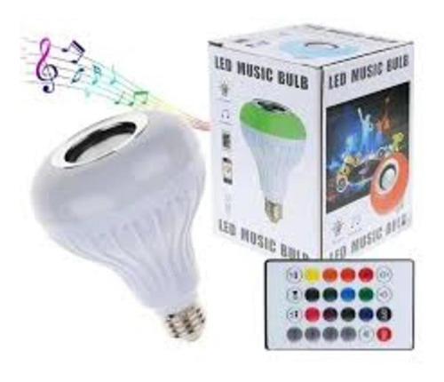 Lampada Led Com Caixa De Som Efeito Musical Cromoterapia Mp3