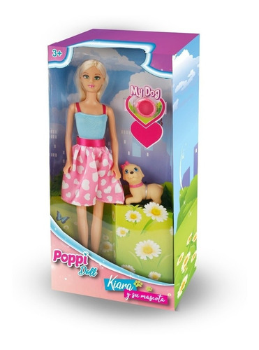Imagen 1 de 5 de Kiara Y Su Mascota Muñeca Articulada Poppi Doll Juguete Nena