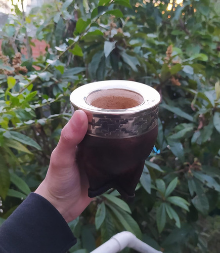 Combo Mate Imperial Alpaca + Bombilla Ideal Regalo Marrón Lisa