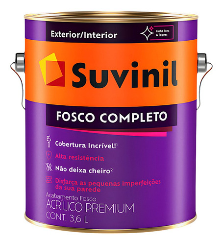 Tinta Acrílica Fosco Completo Branco 3,6 Litros Suvinil