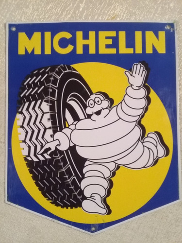 Cartel De Chapa Michelin Tipo Antiguo Clasicos Del Motor.///