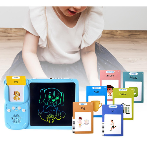 Falando Cartões Flash Escrita Tablet Azul Com 255 Cartas