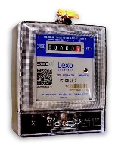 Medidor Electronico Monofasico Lexo Certificado 10(50)a