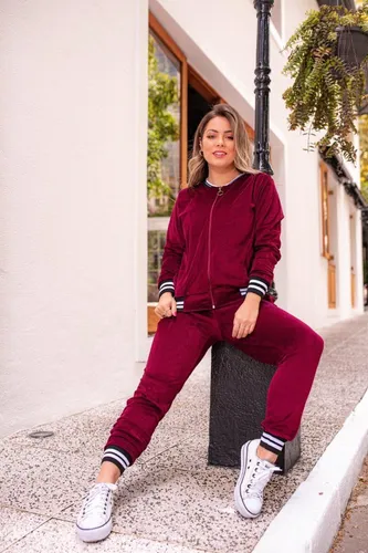 Conjunto Moletom De Plush C listras Feminino Frete gr tis