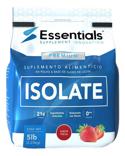 Essentials Protein Isolate 5 Lbs Sabor Fresa