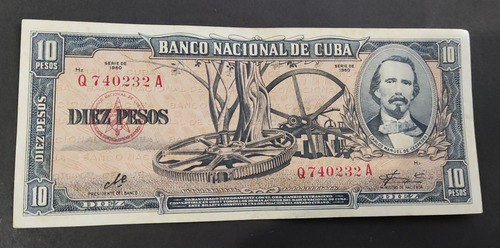 Billete De 10 Pesos De 1960, Cuba, Con Firma Del Che.