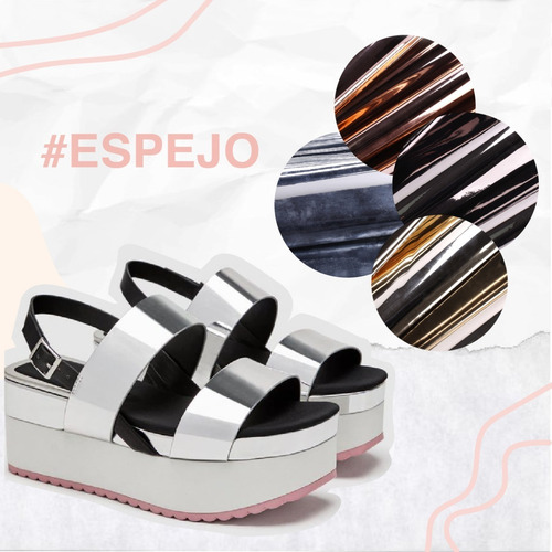 Imagen 2 de 6 de Telas Por Metro Cuerina Espejo 1mt X 1,4mt