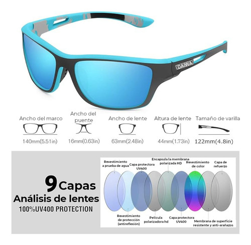 Gafas Polarizadas Deportivas Pesca Lentes Sol Deportivas 400