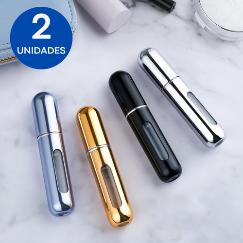 2 Mini Frasco 5ml Para Perfume Recarregável Portátil Viagem