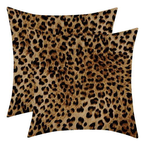 Funda Almohada Estampado Leopardo Sintetico 18 X 2