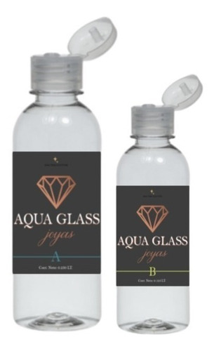 Resina Cristal Epoxi Joyas 375 Grs  Aqua Glass Sin Burbujas