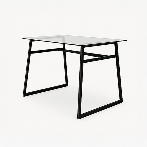 Mesa De Comedor Tapa De Vidrio Zipp 160x80cm Negro