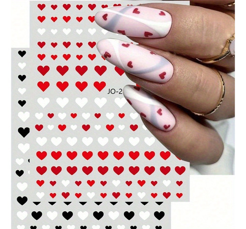 4 Sencillas Pegatinas De Amor For Uñas For El Diseño De