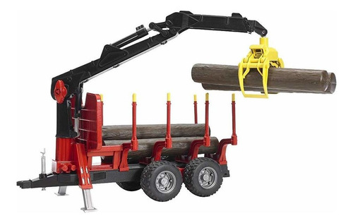 Bruder Forestry Trailer Con Grúa Y 4 Troncos