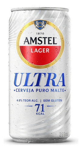 Cerveja Puro Malte Sem Glúten Ultra Amstel 269ml