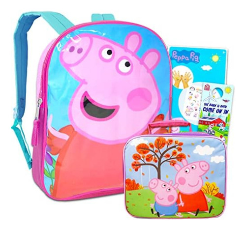 Juego Mochila Y Lonchera Peppa Pig Screen Legends Paquete 15