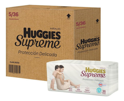 Huggies Supreme Pañal Desechable Para Bebé, Etapa 6 Unisex, Género Sin género Talla Autoajustable