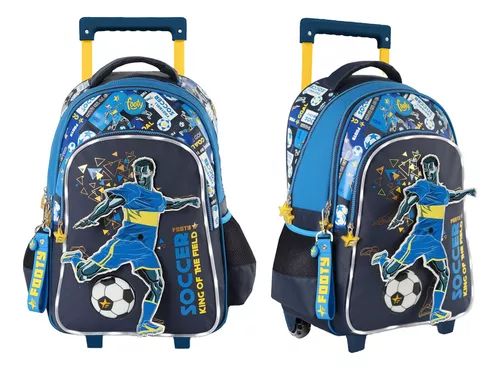 Mochila 47cm con ruedas y luz led de Footy 'Futbol' - Regaliz  Distribuciones Español