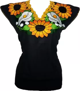 Blusa Artesanal Bordada Mexicana Juvenil Para Niñas