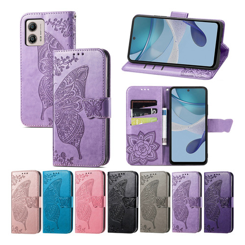 Funda Tipo Cartera Butterfly Para Motorola Kickstand