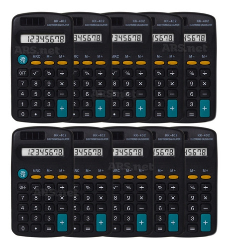 10 Calculadora Kenko Kk-402 Bolso Mesa Mão Display 8 Digitos