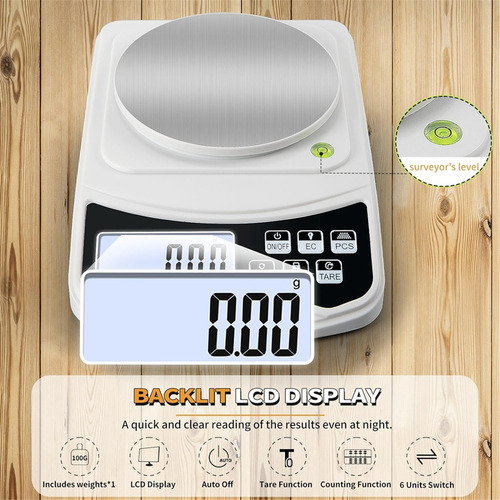 Báscula Digital De Laboratorio, Escala C, 1000 G, Precisión