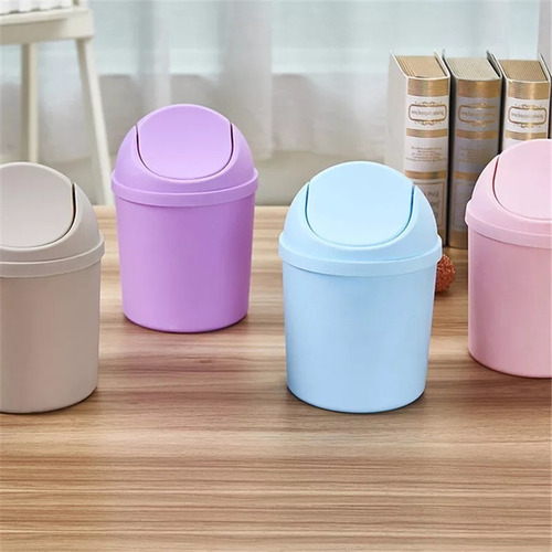 Imagen 5 de 9 de Set X 4 Cesto Vaivén Mini Tacho Basura Mesa Escritorio 1,5lt