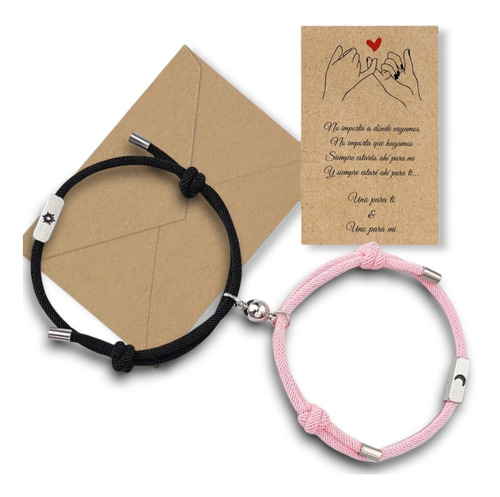 Set Pulsera Magnética Luna Y Sol Regalo Novios Amor Nf