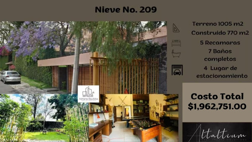 Casa La Delegación Álvaro Obregon, Col. Jardines Del Pedregal, Nieve No. 209, Cuenta Con 4 Lugares De Estacionamiento.   Nb10-di