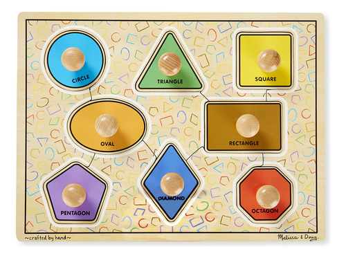 Puzle De Madera Melissa Doug Deluxe Jumbo Knob, Geométrico